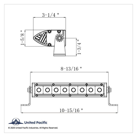 8 High Power CREE LED Single Row 8-3/4" Light Bar - Spot & Flood