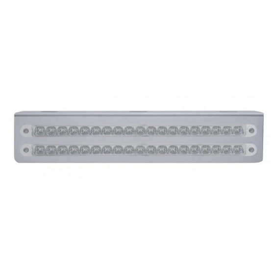 12-3/4" Stainless Light Bracket With 2X 19 LED 12" Light Bars - Red LED/Clear Lens