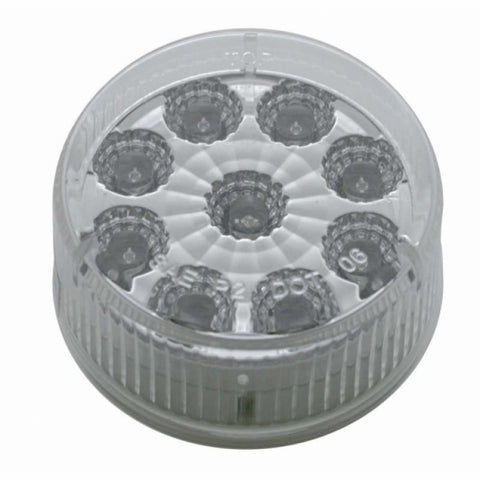 9 LED 2" Round Reflector Light (Clearance/Marker) - Red LED/Clear Lens