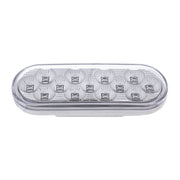13 LED 6" Oval Double Fury Light (Stop, Turn & Tail) With Warning Light - Red & Amber LED/Clear Lens