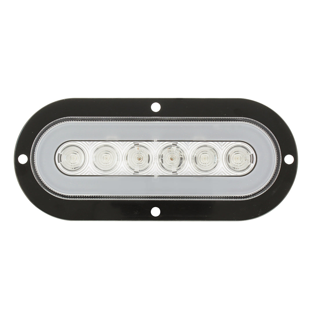 22 LED 6" Oval Flange Mount GloLight (Turn Signal) - Amber LED/Clear Lens