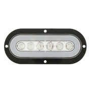 22 LED 6" Oval Flange Mount GloLight (Turn Signal) - Amber LED/Clear Lens