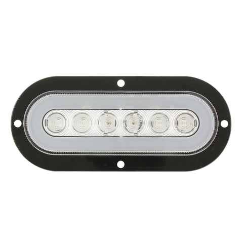 22 LED 6" Oval Flange Mount GloLight (Turn Signal) - Amber LED/Clear Lens