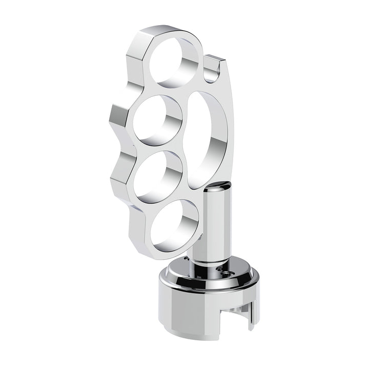 Thread-On Knuckle Gearshift Knob With Chrome 13/15/18 Speed Adapter - Chrome