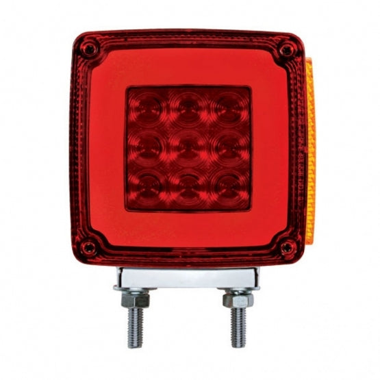 53 LED Double Stud Double Face GloLight With Side Marker (Turn Signal) Passenger - Amber &amp; Red LED/Amber &amp; Red Lens