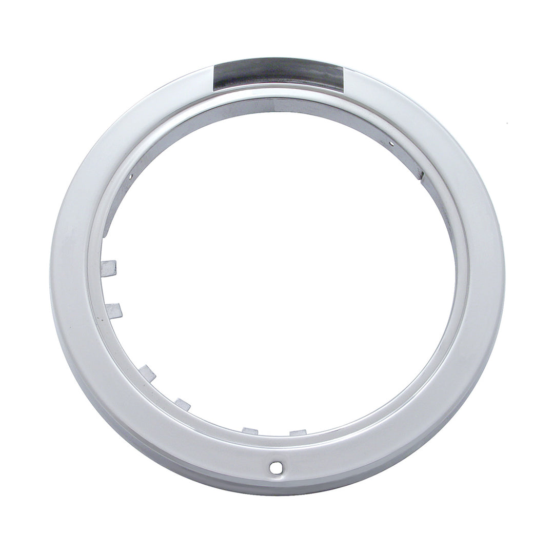 Stainless Steel Bullet Classic Headlight H4 With White LED &amp; Signal - Clear Lens