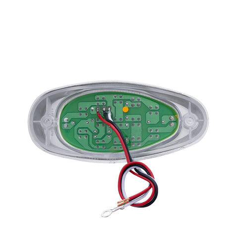 15 LED Sleeper Light With Bezel For Freightliner (Clearance/Marker) - Amber LED/Clear Lens (Pair)