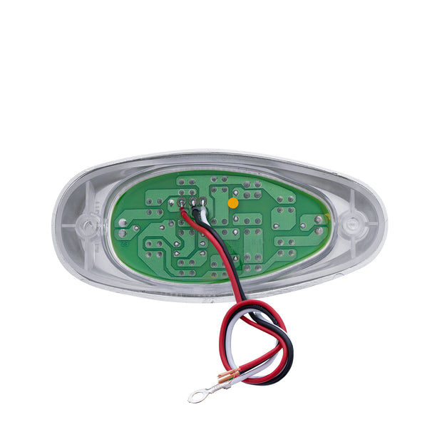 15 LED Sleeper Light With Bezel For Freightliner (Clearance/Marker) - Amber LED/Clear Lens (Pair)