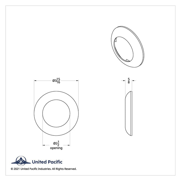 Chrome Twist-On Light Bezel For 2-1/2" Round Light Grommet
