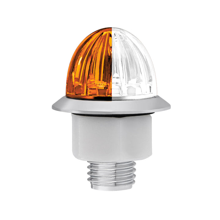 4 LED 3/4" Mini Watermelon Double Fury Light With Clear Lens (Clearance/Marker) - Amber &amp; White LED