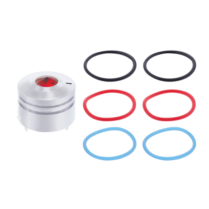 Deluxe Signature A/C Control Knob For Peterbilt - Red Crystal
