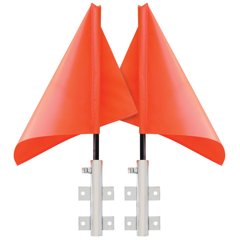 Warning Flag Holder - Chrome (Pair)