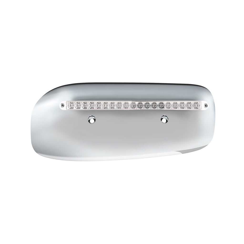 19 LED Rear Headlight Housing Cover For 2008-2023 Peterbilt 389 (Passenger)-Amber LED/Clear Lens