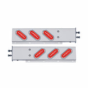 2-1/2" Bolt Pattern SS Spring Loaded Bar With 6X 22 Red LED 6" Oval GloLight & Visor -Red Lens (Pair)