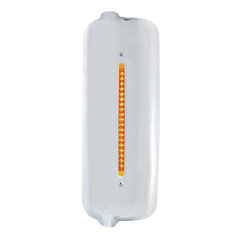 Mirror Cover With 19 Amber LED 12" Reflector Light Bar For Pre-2005 FL Century- Driver -Amber Lens