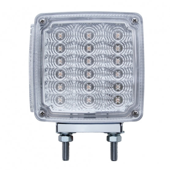 39 LED Reflector Double Face Turn Signal Light (Passenger) - Amber &amp; Red LED/Clear Lens