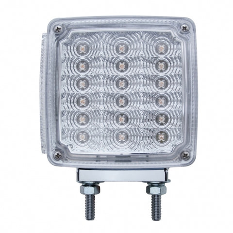 39 LED Reflector Double Face Turn Signal Light (Passenger) - Amber & Red LED/Clear Lens