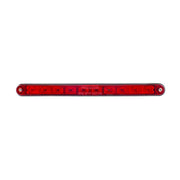 10 LED 9" Split Turn Function Light Bar With Bezel - Red LED/Red Lens