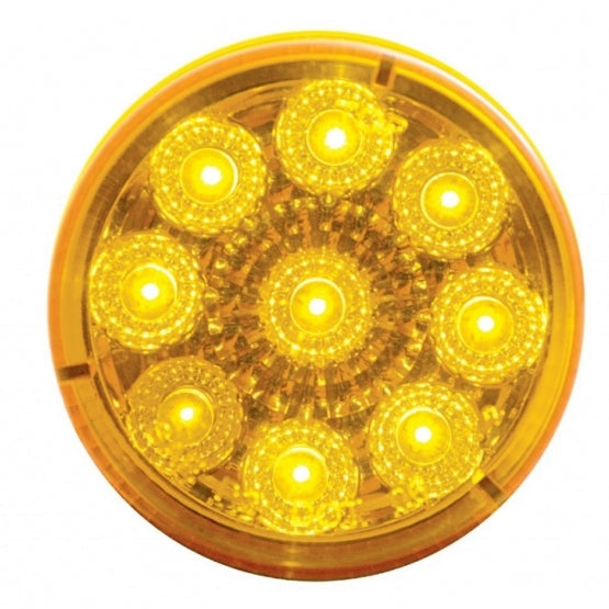 9 LED 2" Round Reflector Light Kit (Clearance/Marker) - Amber LED/Amber Lens