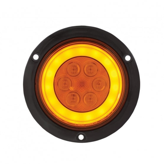 21 LED 4" Flange Mount GloLight (Turn Signal) - Amber LED/Amber Lens