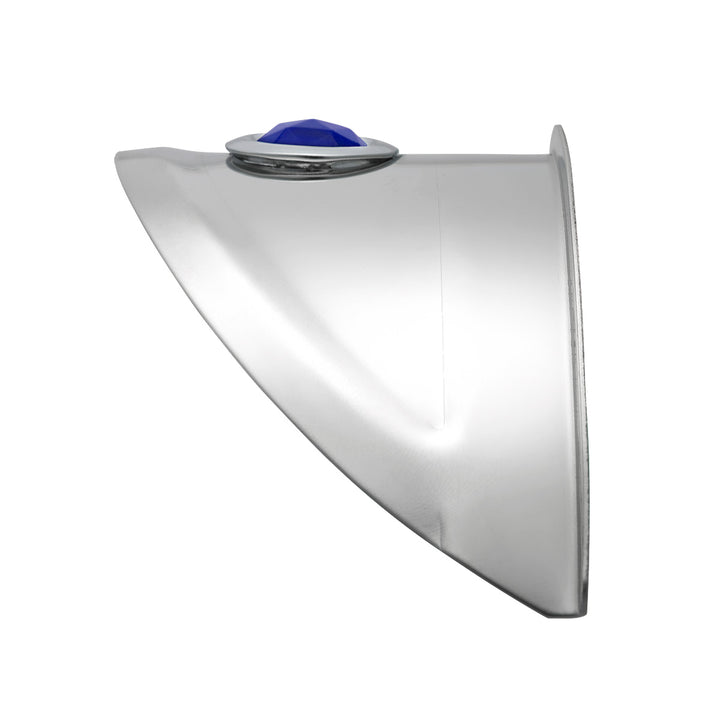 Stainless Steel Visor With Blue Glass Dot For 7" Headlight