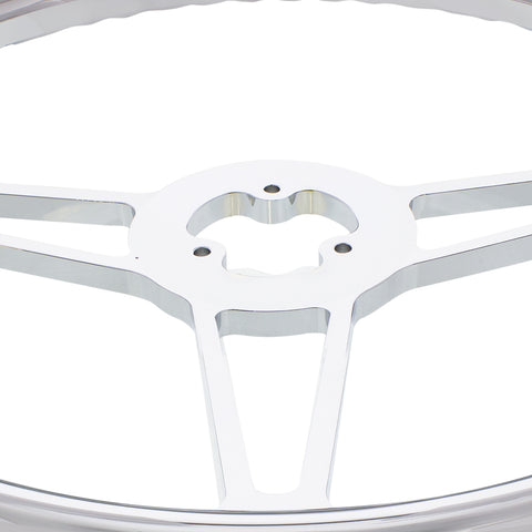 18" Chrome Aluminum "4-Spoke" Style Steering Wheel