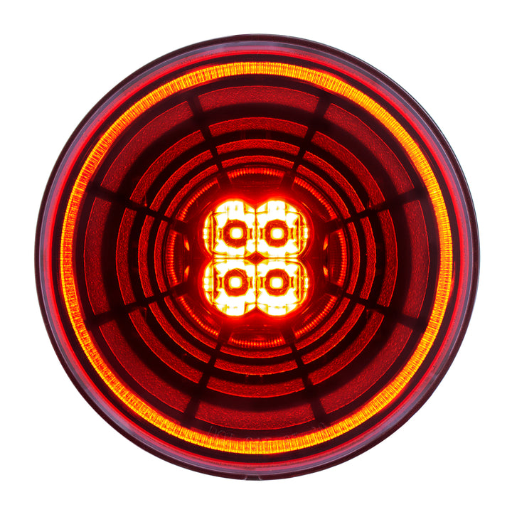 13 LED 4" Round Abyss Light (Stop, Turn &amp; Tail) - Red LED/Red Lens