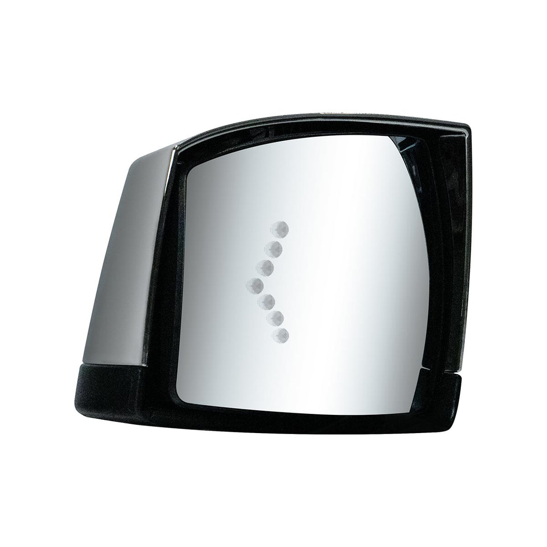 Hood Mirror Assembly W/LED Lights On Mirror Cover &amp; Glass For 2018-2024 Volvo VNL - Driver