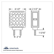 52 LED Double Stud Double Face Turn Signal Light (Passenger) - Amber & Red LED/Amber & Red Lens
