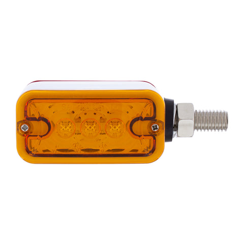 6 LED Single Function Double Face Light - Horizontal Mount - Amber & Red LED/Amber & Red Lens