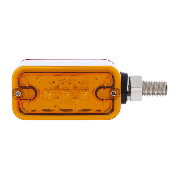 6 LED Single Function Double Face Light - Horizontal Mount - Amber & Red LED/Amber & Red Lens
