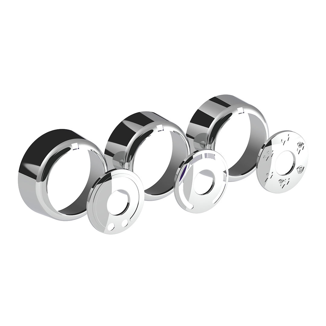 Chrome Plastic A/C Control 6-Piece Dial Covers For 2018-2023 Freightliner Cascadia