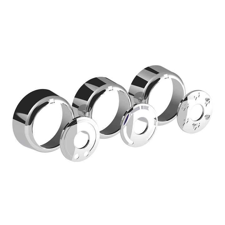 Chrome Plastic A/C Control 6-Piece Dial Covers For 2018-2023 Freightliner Cascadia