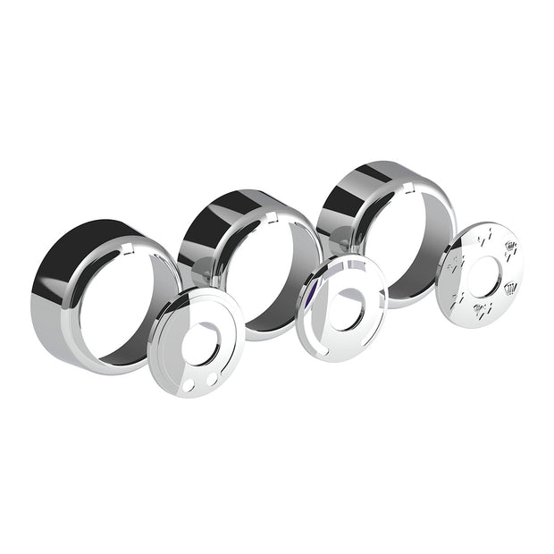 Chrome Plastic A/C Control 6-Piece Dial Covers For 2018-2023 Freightliner Cascadia