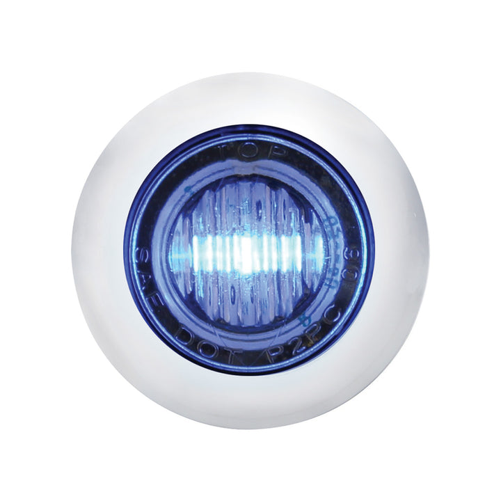 3 LED 3/4" Mini Light With Bezel (Clearance/Marker) - Blue LED/Clear Lens