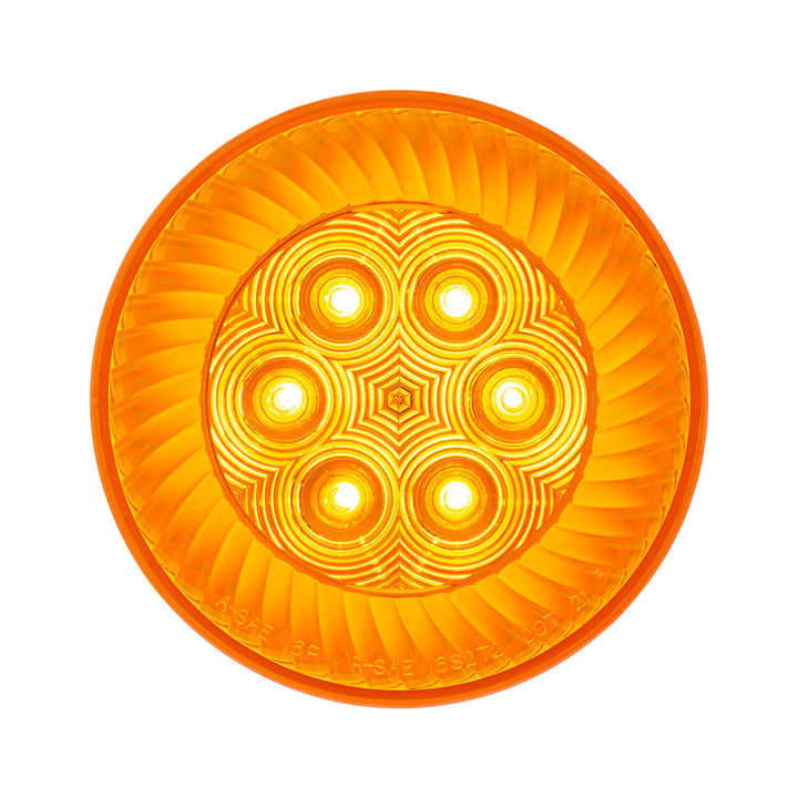 16 LED 4" Round Turbine Light (Turn Signal) - Amber LED/Amber Lens
