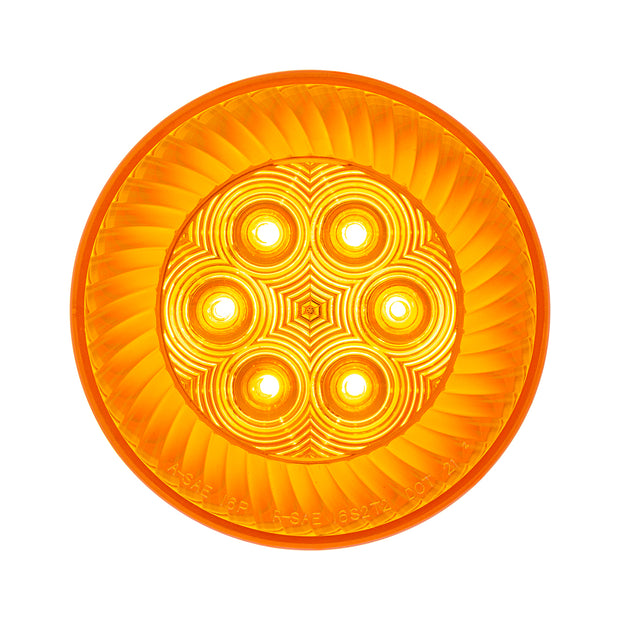 16 LED 4" Round Turbine Light (Turn Signal) - Amber LED/Amber Lens