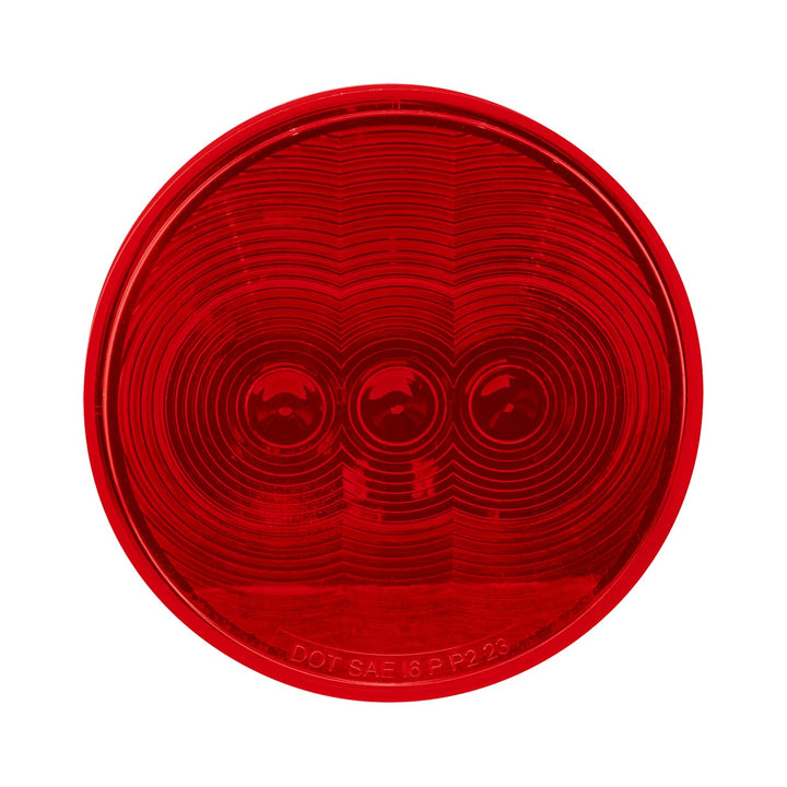 3 LED 4" Round Light (Stop, Turn, &amp; Tail)-Red LED/Red Lens