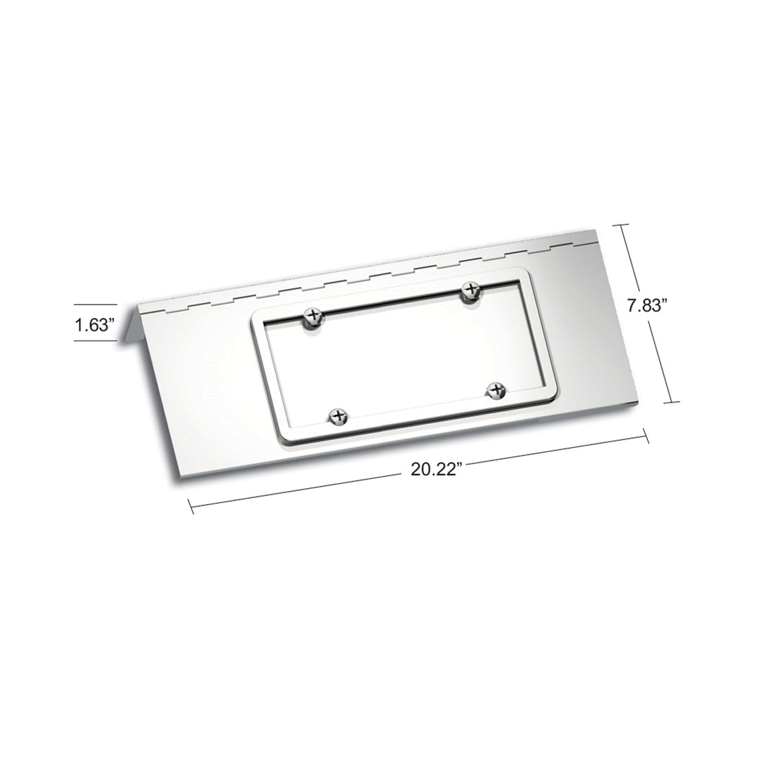 Stainless Single License Plate/Swing Plate For Peterbilt 388 (2008-2015) &amp; 389 (2008-2023)