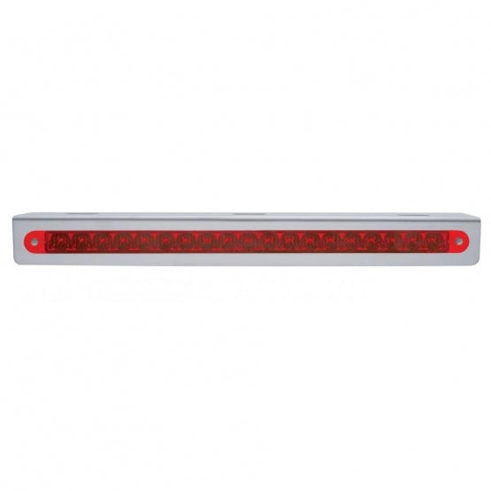 12-3/4" Stainless Light Bracket With 19 LED 12" Light Bar - Red LED/Red Lens
