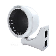 Stainless Steel Classic Half Moon Headlight No Bulb With LED Turn Signal - Clear Lens