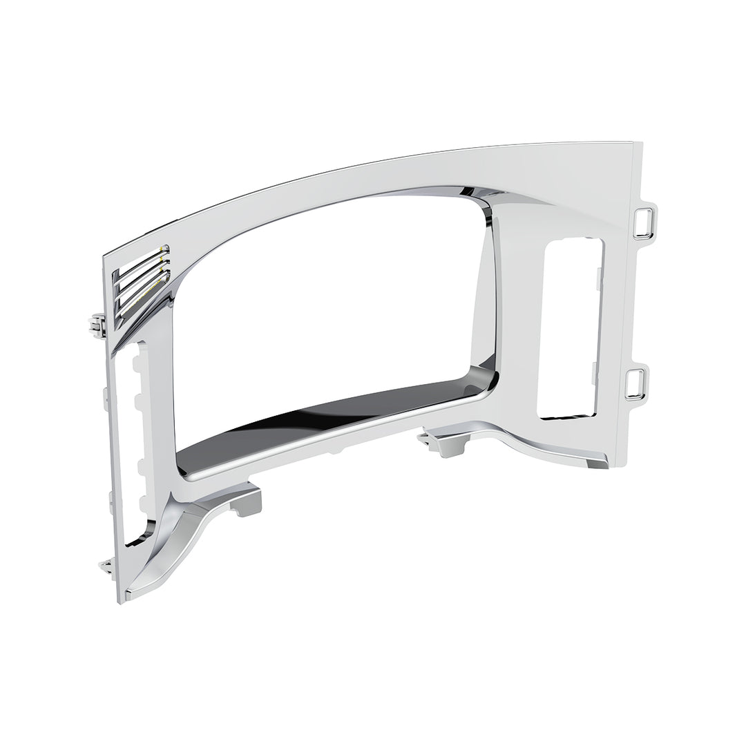 Chrome Plastic Center Dash Instrument Bezel For 2018-2023 Freightliner Cascadia
