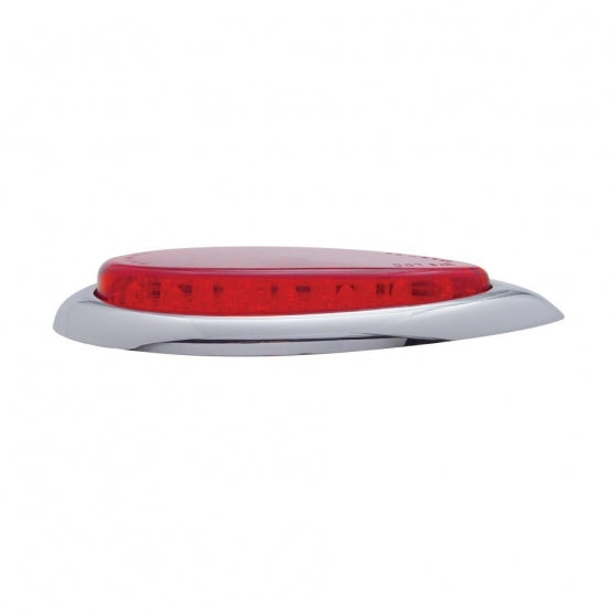 39 LED "Teardrop" Light With Plastic Bezel (Stop, Turn &amp; Tail) - Red LED/Red Lens