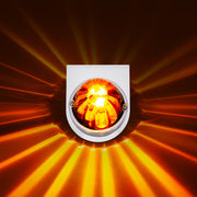 Star-Burst Glass Watermelon Light With Stainless Steel Light Bracket Kit-Amber LED/Dark Amber Lens