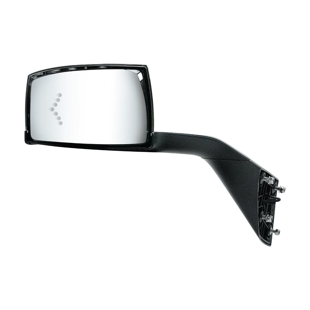 Hood Mirror Assembly W/LED Lights On Mirror Cover &amp; Glass For 2018-2024 Volvo VNL - Driver