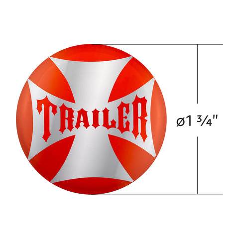"Trailer" Maltese Cross Air Valve Knob Candy Color Sticker Only- Cadmium Orange