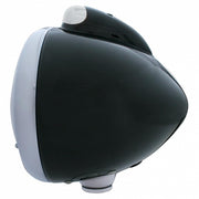 Black Guide 682-C Style Headlight 6014 & LED Turn Signal - Clear Lens