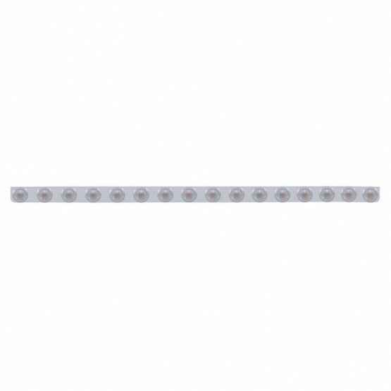 79-1/2" SS Bumper Light Bracket With 16X 9 LED 2" Beehive Lights & Bezels -Red LED/Clear Lens