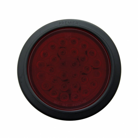 30 LED 4" Round Light Kit (Stop, Turn &amp; Tail) - Red LED/Red Lens