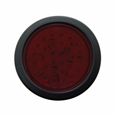 30 LED 4" Round Light Kit (Stop, Turn & Tail) - Red LED/Red Lens